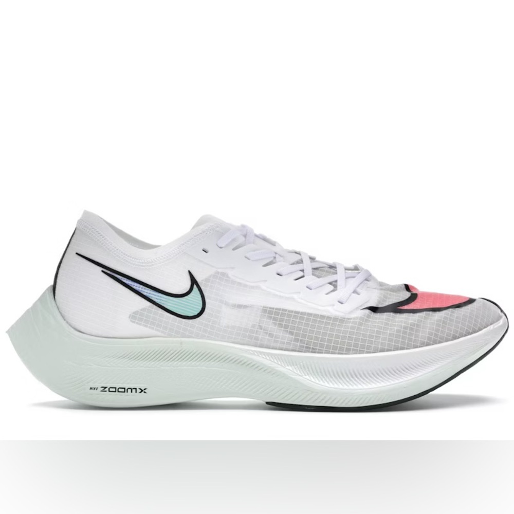 LIKE NEW Nike ZoomX Vaporfly Next% White Hyper Jade Crimson Running Shoe 7.5 6